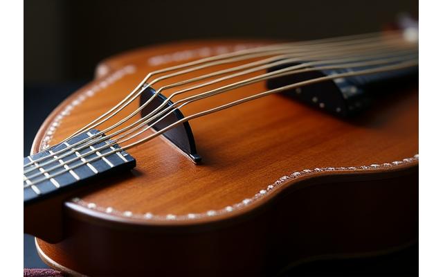 Mandoline élégante avec incrustations délicates